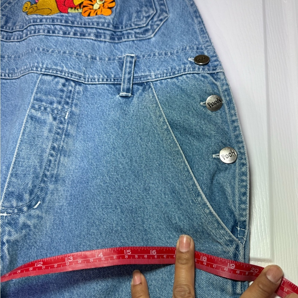 Vintage Disney Light Blue Overalls with Pooh and Tigger Embroidery - Picture 4 of 8